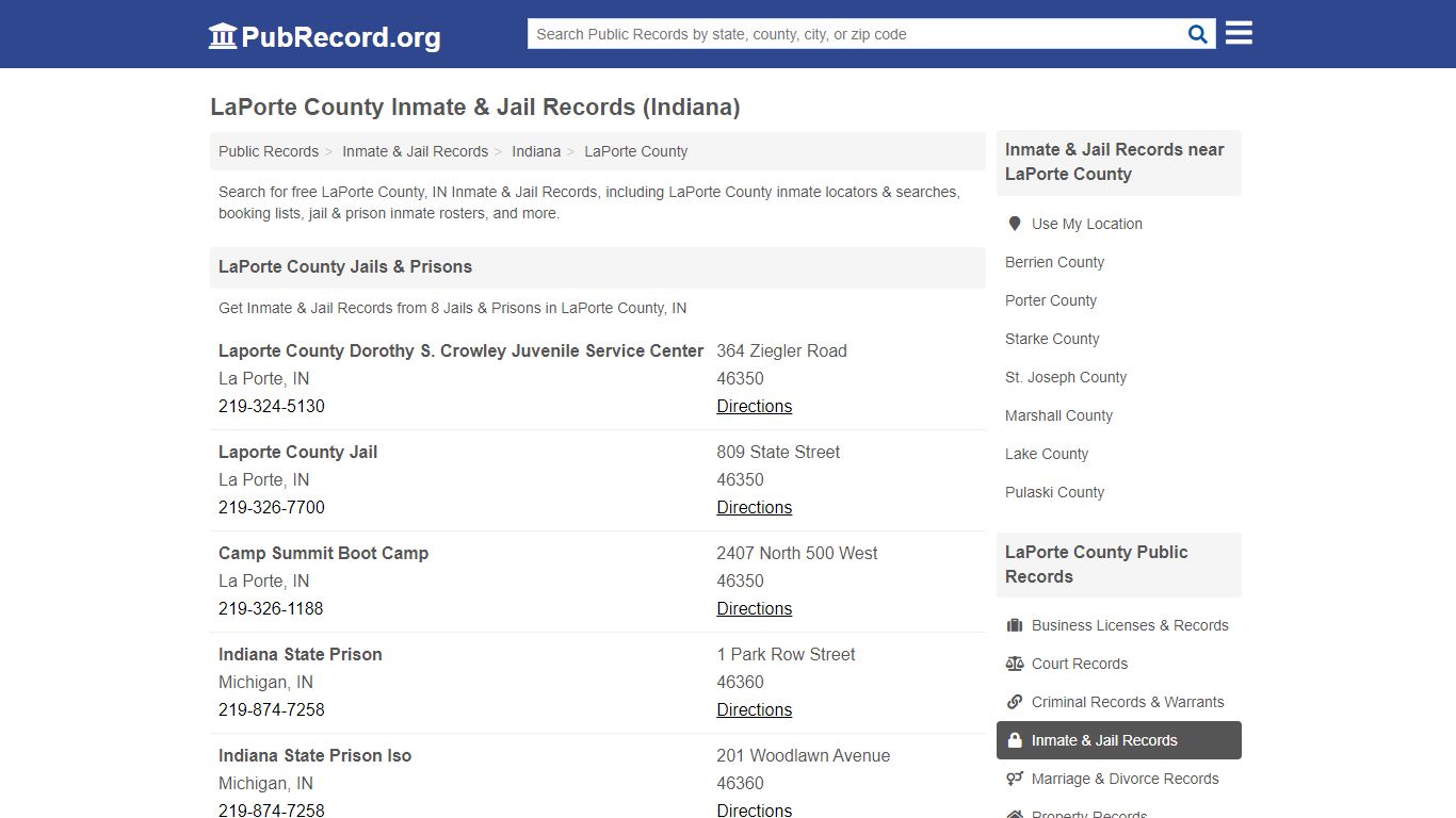Free LaPorte County Inmate & Jail Records (Indiana Inmate ...